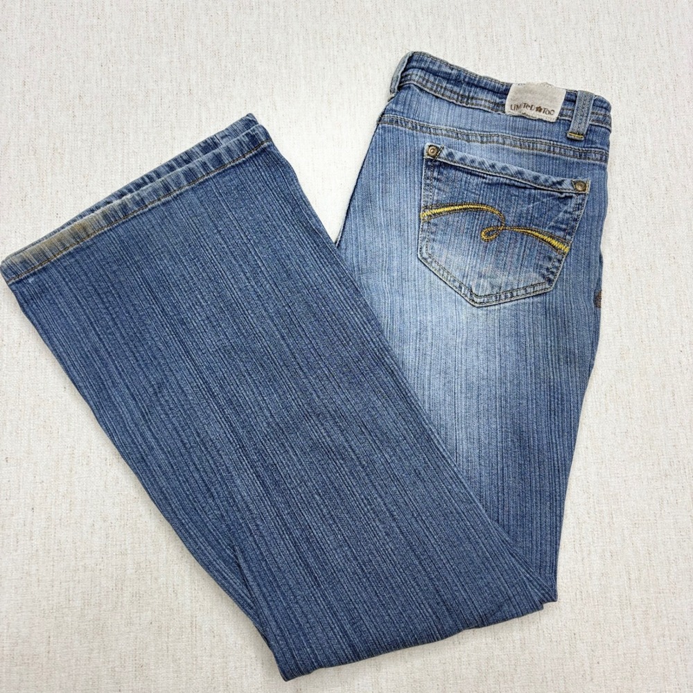 Limited Too Vintage Y2K Flare Jeans Blue Denim Low Rise Size 16 1/2 31x31 Read D